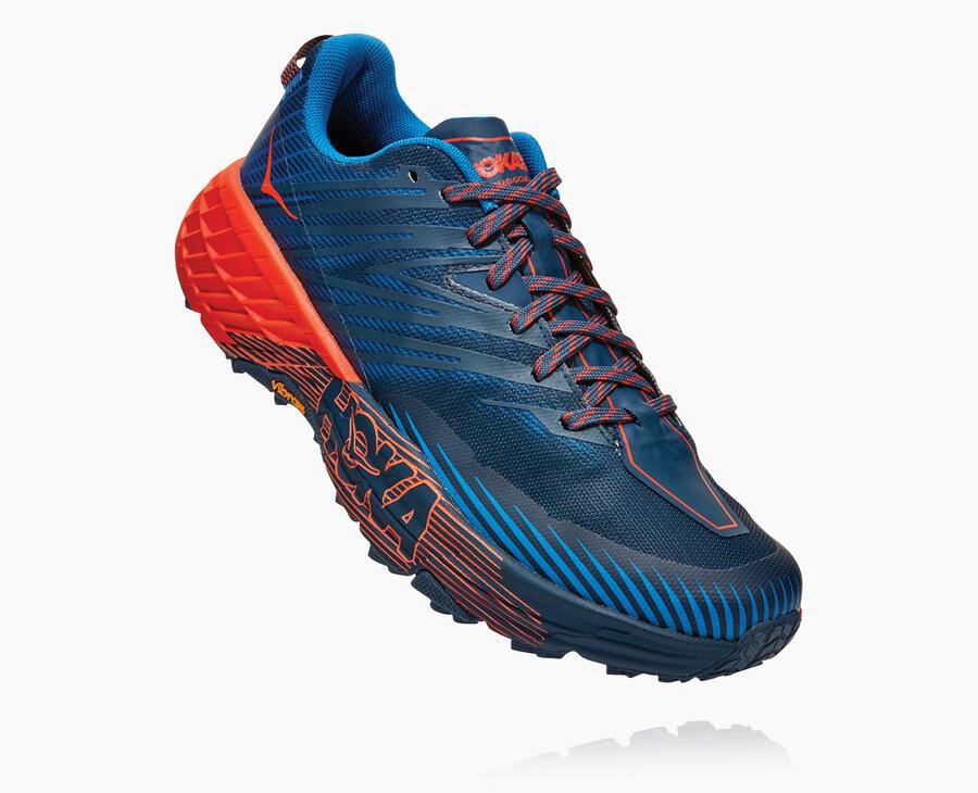 Hoka One One Trailove Tenisky Panske Modre/Červené - Speedgoat 4 - 73615-WVCR